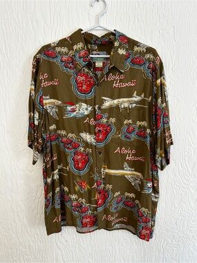 REYN SPOONER Vintage Y2K Aloha Hawaii Shirt Sz Large Resort Tropical Beach